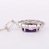 Amethyst & Citrine Pendant 925 Sterling Silver Rhodium Gemstone Jewelry Gift for Her
