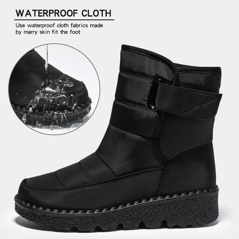 fashion New Women's Waterpoof Snow Boots Winter 2024 Thick Plush Warm Ankle Boots for Women Plus Size Non Slip Cotton Padded Shoes Woman