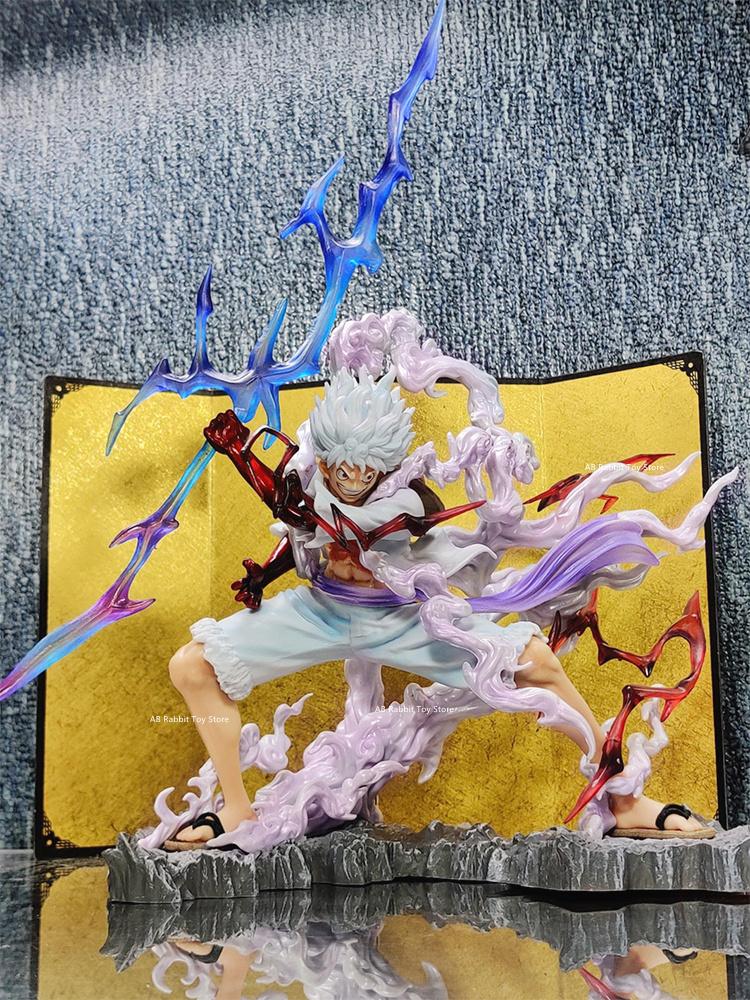 One Piece Nika Luffy Figure Luffy Sun God Gear 5 With Light Ball 28cm Action Figurine Pvc Statue Model Collection Decora Toy Gif