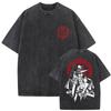 Washed Vintage Anime Hellsing Abraham Van Helsing Vampire Alucard Double Sided Print T-shirts Men's 90s Manga Oversized452