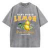 Summer Lemon Washed TShirts Womens Cotton Oversized ONeck T Shirts Fresh Fruit Prints Tops Casual Short Sleeve Woman Clothes