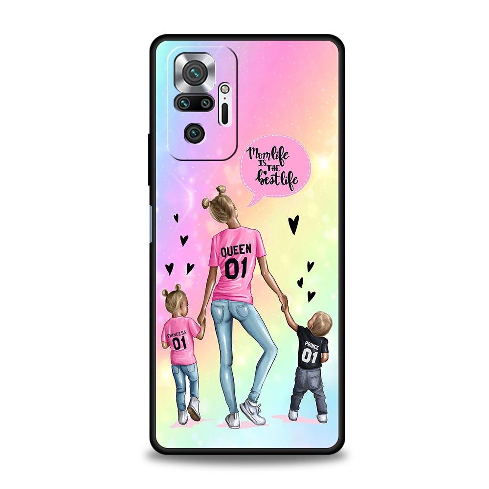 Super Mom Baby Phone Case For Xiaomi Redmi Note 14 13 5G 10 11 12 Pro Plus 4G 14C 13C 12C 10C Black Cover