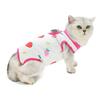 Cat Recovery Suit Post-Spay Neuter Surgery Protective Vest Breathable Cotton Fruit Print Kittens Adults