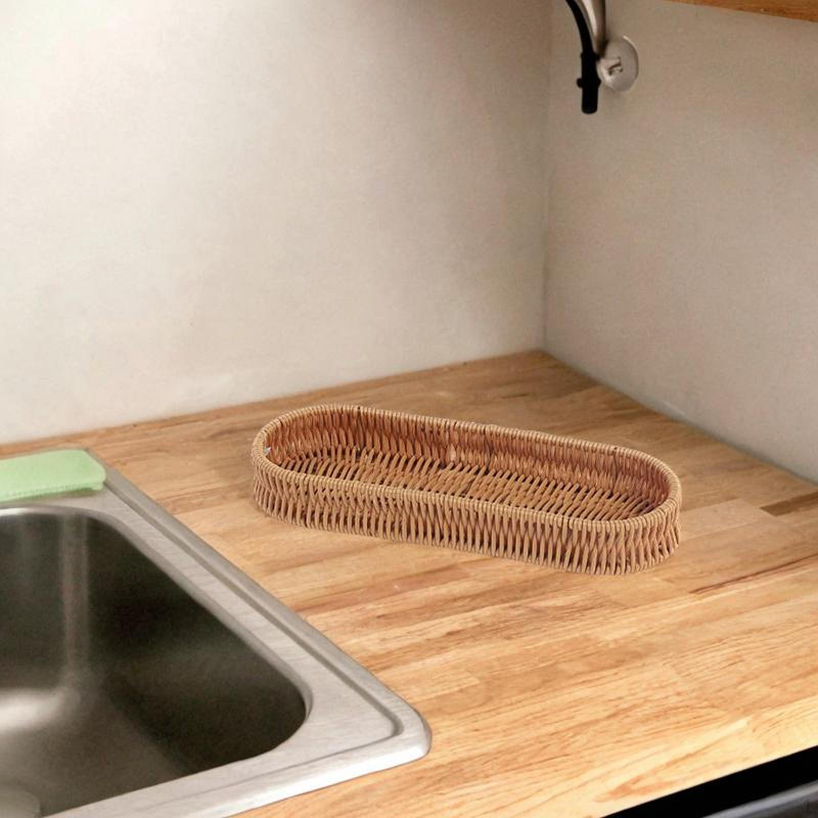 

Плетеная корзина Декоративный органайзер Настольный дисплей Кухонные столовые приборы Посуда Oval