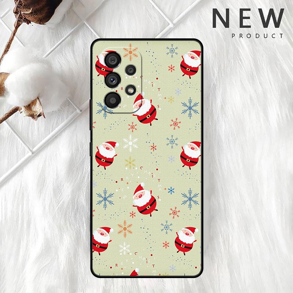 Christmas Santa Claus Case For Samsung Galaxy A52 A12 A51 A53 A33 A71 A32 A31 A21 A01 A11 A22 Black TPU Phone Shell