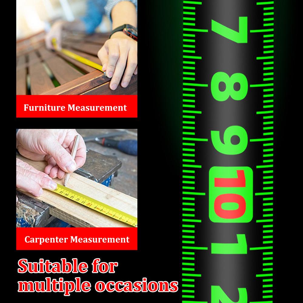 5/7,5/10M Metrisches Maßband Selbstverriegelnd Fluoreszierendes Stahlmaßband Hohe Präzision Verschleißfeste Lineal Messwerkzeuge
