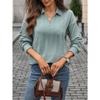 2025 Autumn and Winter New Solid Color Pullover Sweater Loose Lapel Long Sleeve Top for Women