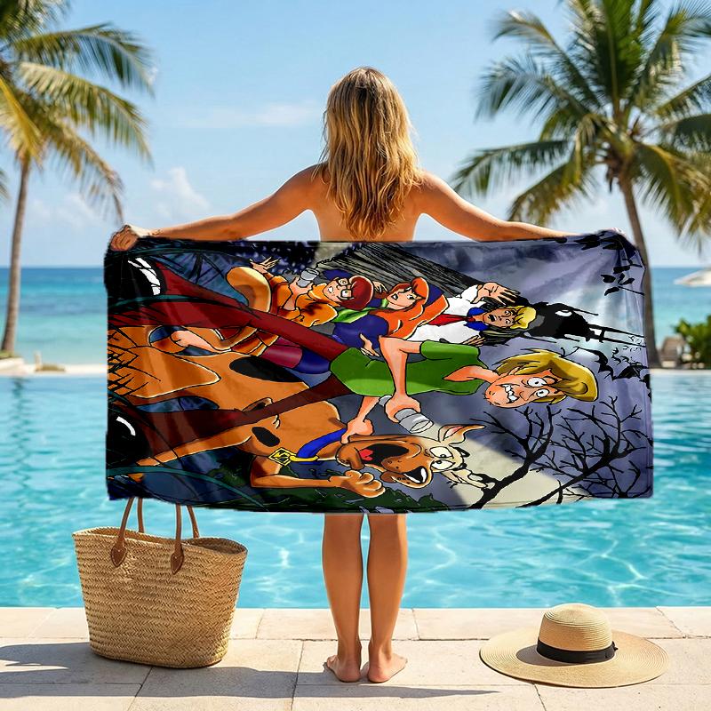 Scooby Doo Fashion Beach Towel: Ideal for Summer Adventures Soft, absorbent and quick drying suitable for swimming and bathing