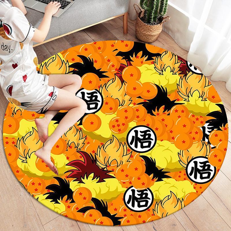 Dragon Ball Z Round Area Rug Carpet Rug For Living Room Bedroom Sofa Playroom Decor Nonslip Floor Mat