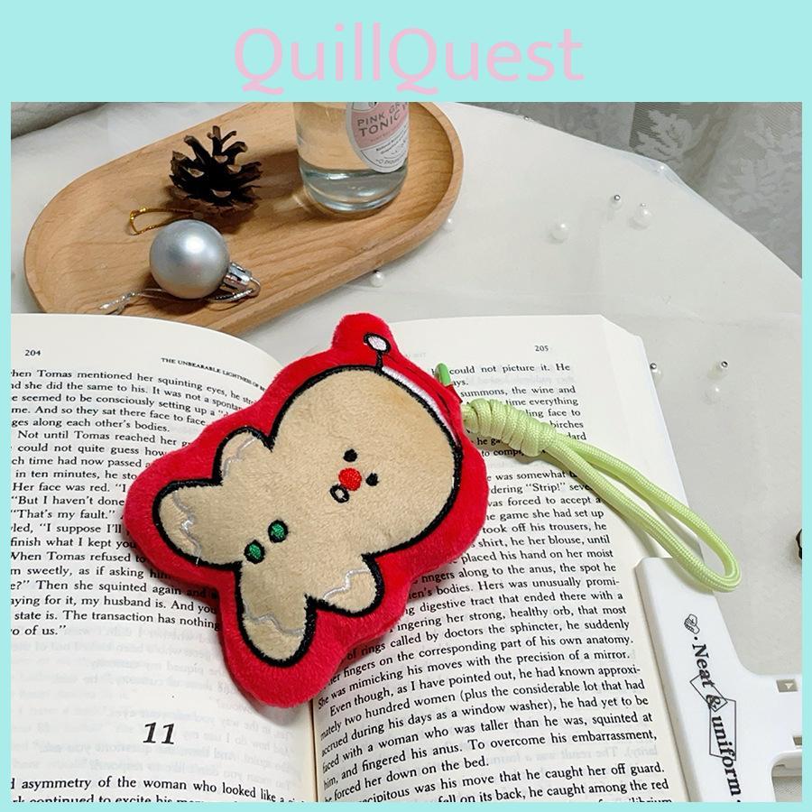 Weihnachts Plüsch Keks Charakter Handgemachter Schlüsselanhänger mit PP Baumwolle für Feiertagsgeschenk Dekoration