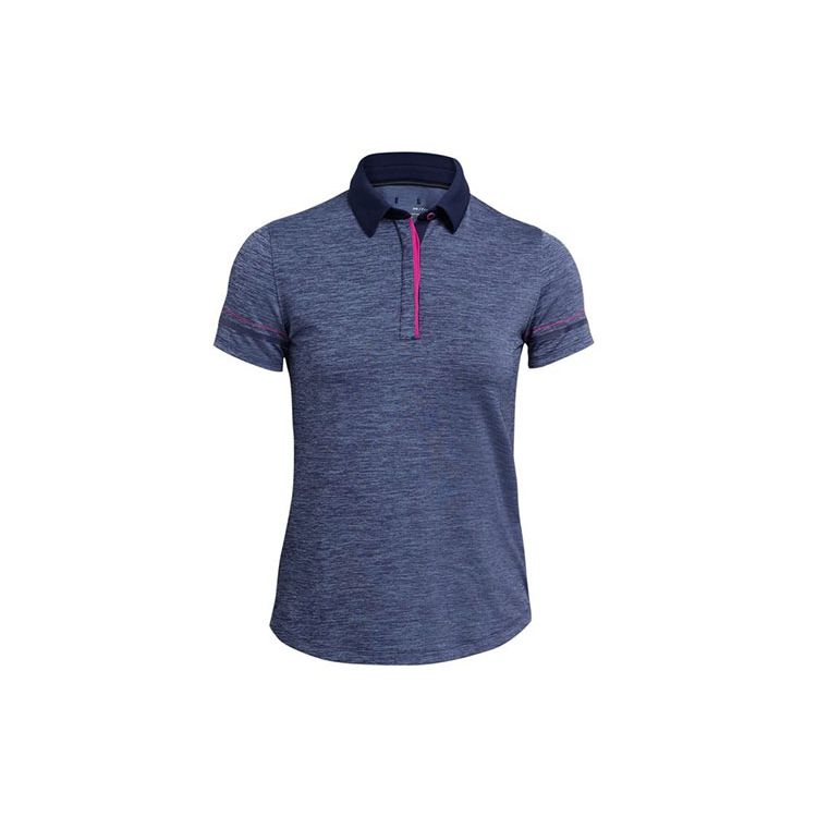 

Under Armour однотонные дышащие тренировочные женские рубашки-поло с короткими рукавами синие 1361912-410