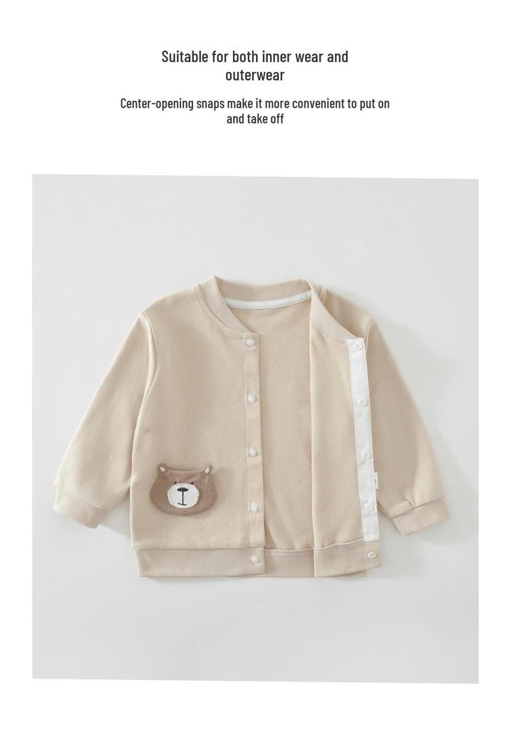 Autumn Baby Cartoon Top & Pants Two-Piece Set - Kids' Cardigan and PP Pants
