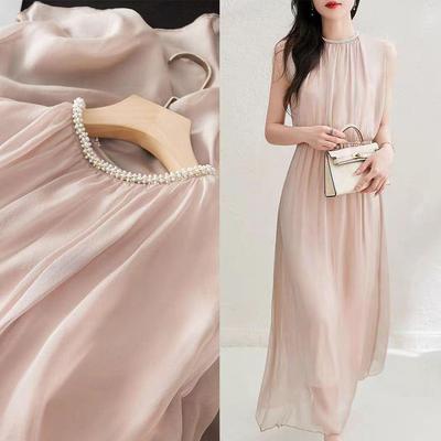 Non-Shedding Mulberry Silk Fairy Dress, Nude Pink