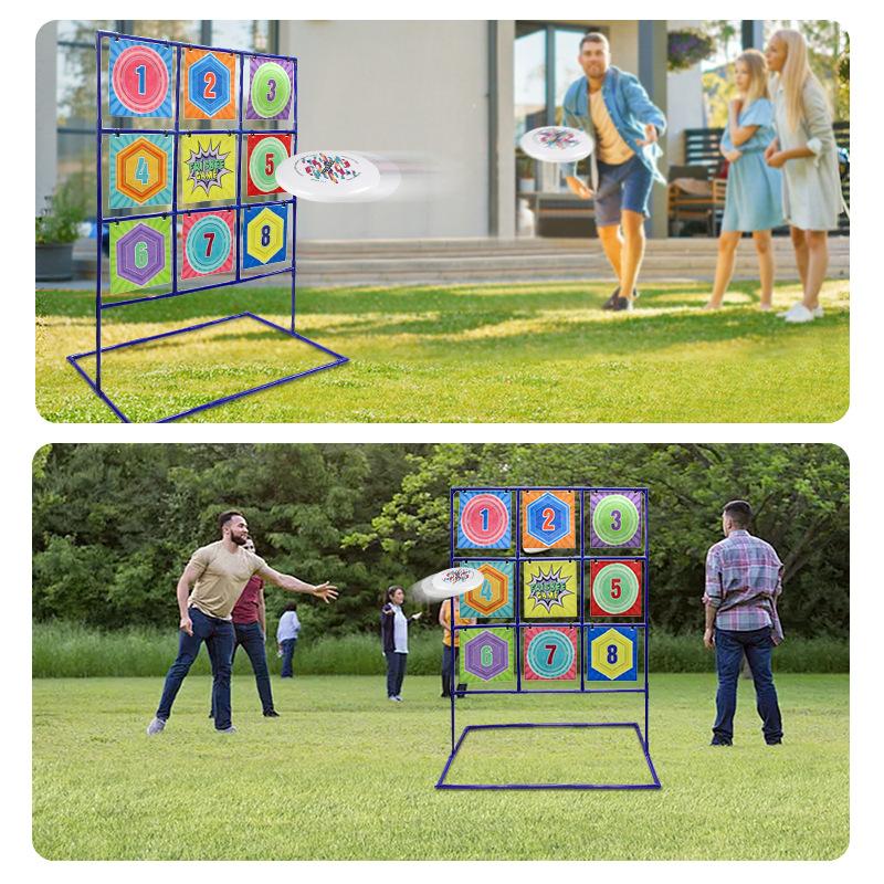 Children'S Frisbee Throwing Game Toys Indoor And Outdoor Parent-Child Interaction Jiugongge Digital Target Bracket Set