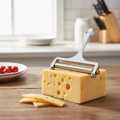Adjustable Thickness Cheese Slicer with Replacement Wire Zinc Alloy Butter Slicer Glossy Corrosion-resistant Cheese Block Grater