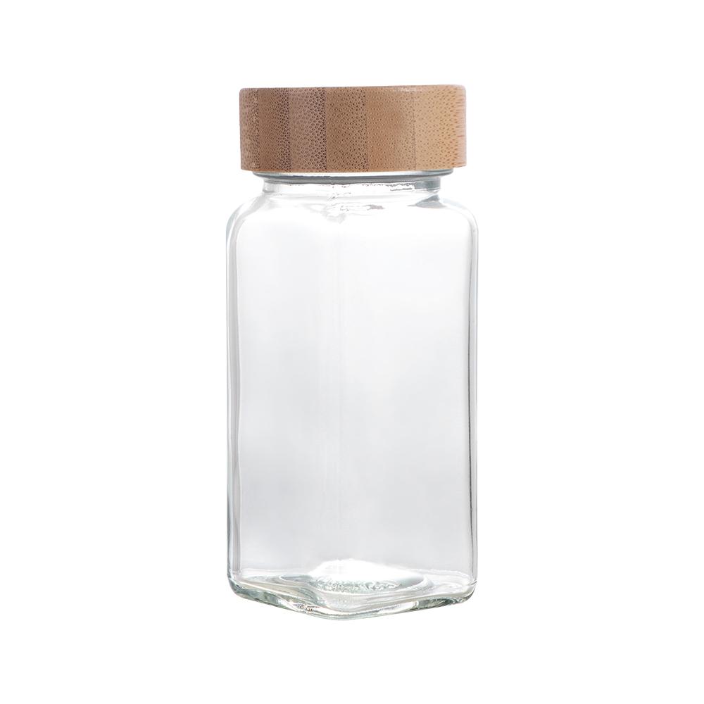 Square Spice Bottle Glass Seasoning Bottle Airtight Spice Jars  Powder