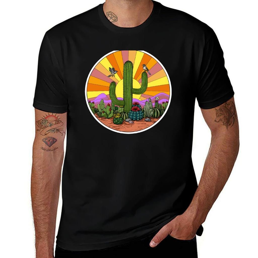 Hippie Cactus Desert TShirt Casual Trendy Streetwear Tee Shirt