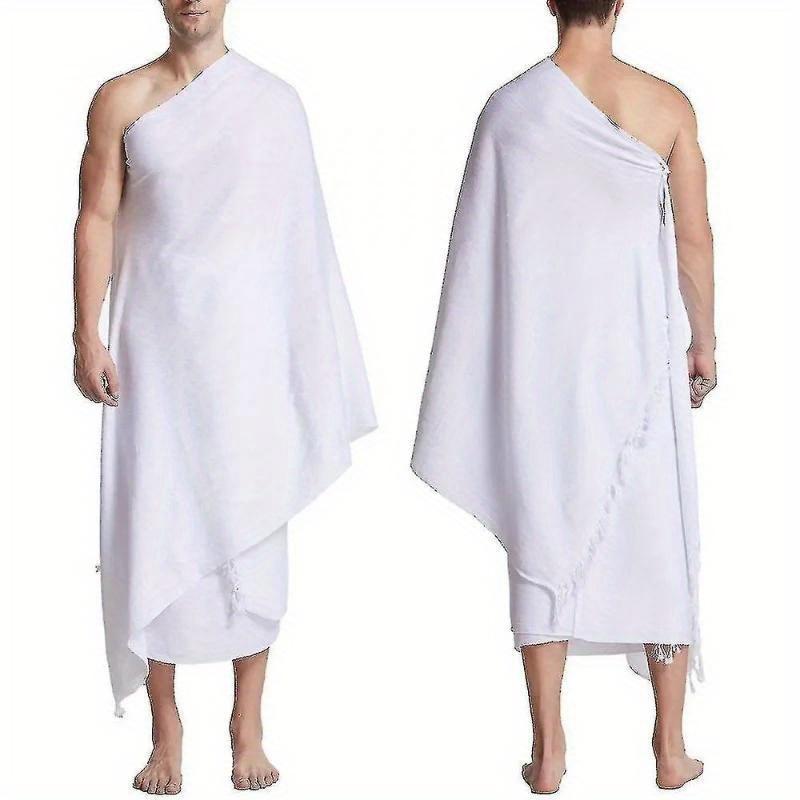 Muslimisches Hajj Ihram Handtuch Reinweißes Tuch Islamisches Pilger Strandtuch für Saudi-Arabische Gläubige