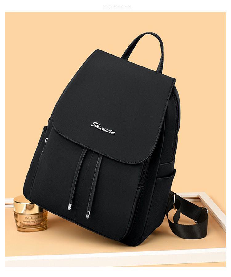 Women's Travel Double Shoulder Backpack - Oxford Cloth, Customizable Label