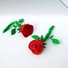 Funny Twisted Rose Ornaments Plastic Movable Joints Red Rose  Wedding Anniversary