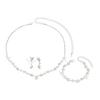 Rhinestones Necklaces Earrings Bracelet Ring Set Hypo-allergenic Dazzling Accessories Kit for Banquet Gown Birthday Dresses Skirts