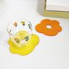 Acrylic Flower Coaster Heat-Resistant Cute Clear Cup Mat for Desk Kitchen Living Room Waterproof Non-Slip Reusable Drink Mat for Mugs