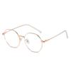 0 -0.5 -1.0 To -6.0 Women Men Blue Light Blocking Polygon Myopia Glasses Finished Fashion Metal Student Prescription Spectacles