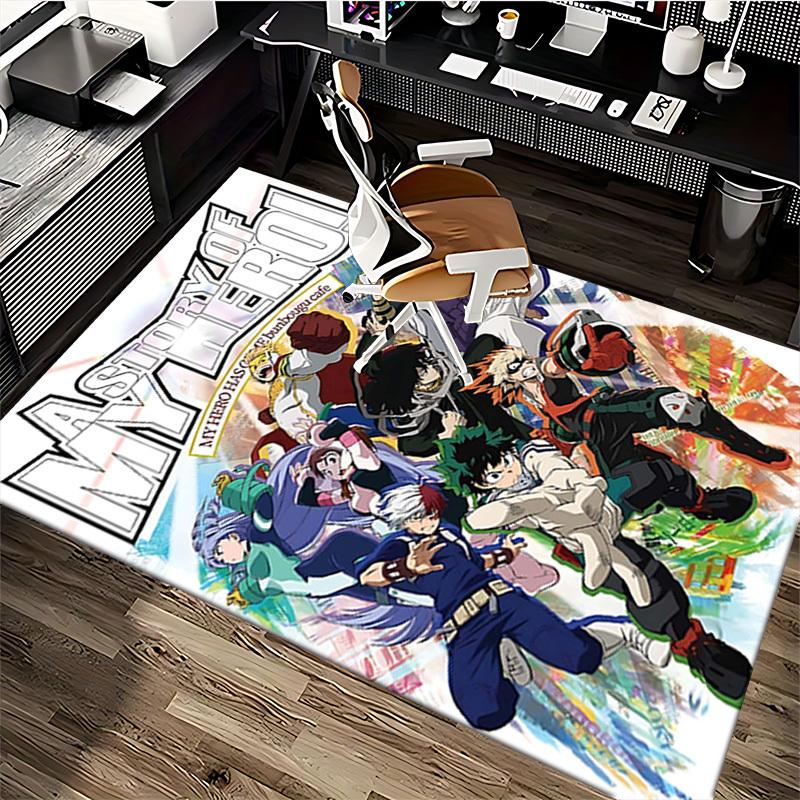 1pc My Hero Academia Chair Mat - Anime Cartoon Design Office Rug, Non-Slip Carpet for Desk, Suitable for Home Decor, Living Room, Bedroom, Game Room,