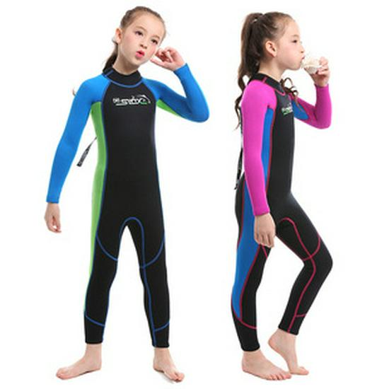 Children's Sun Protection One-Piece Swimsuit by SLINX - Kids' Short Sleeve 2mm Warm Snorkeling Swimwear