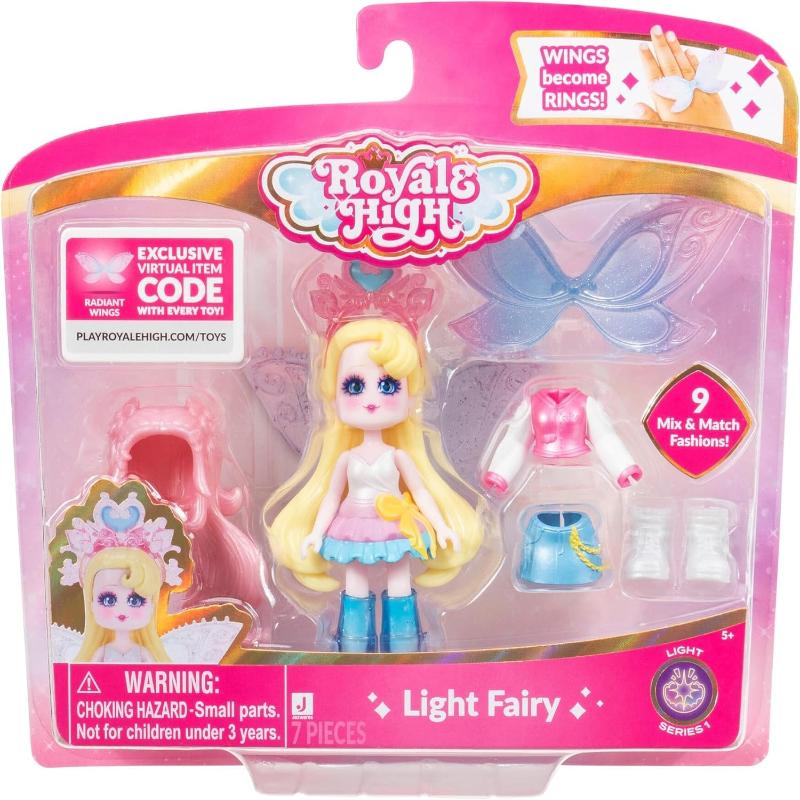 Figurine de mode Fée du Feu Royale High 3" - 1 Figurine avec 9 Accessoires de Mode - Code d'Article Virtuel Inclus - Collection Série 1