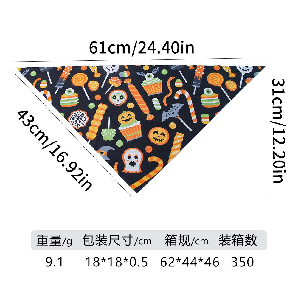 

New Halloween style saliva towel dog cat saliva towel new printed pet triangle towel