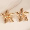 Retro Exaggerated Luxury Alloy Irregular Flower Earrings For Women