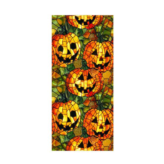 Halloween Window Sticker Stained Glass Style Witch Bats Decal Removable Pumpkins Ghosts Static Window Cling for Party Decoration