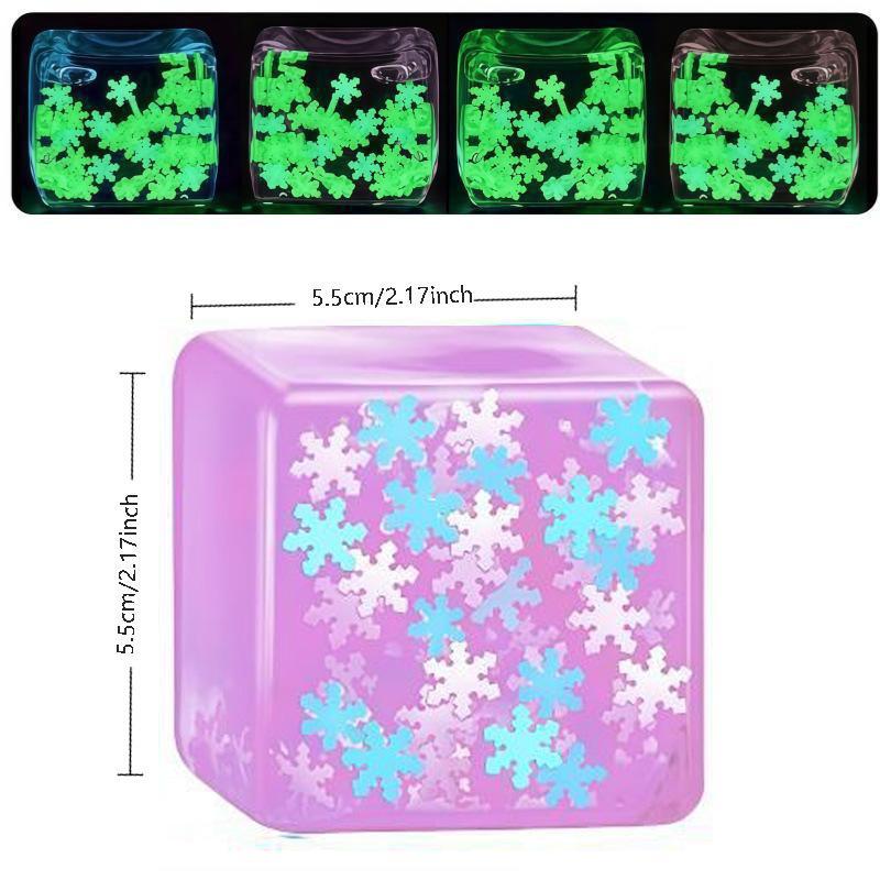Glow In The Dark Ice Cubes Sensory Toys Soft Stretchable Texture Perfect For Stress Relief Kids Adults Home Travel