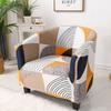 Printed Club Chair Slipcover Stretch Armchair Covers Tub Chair Sofa Protector Washable Couch Covers  for Living Room