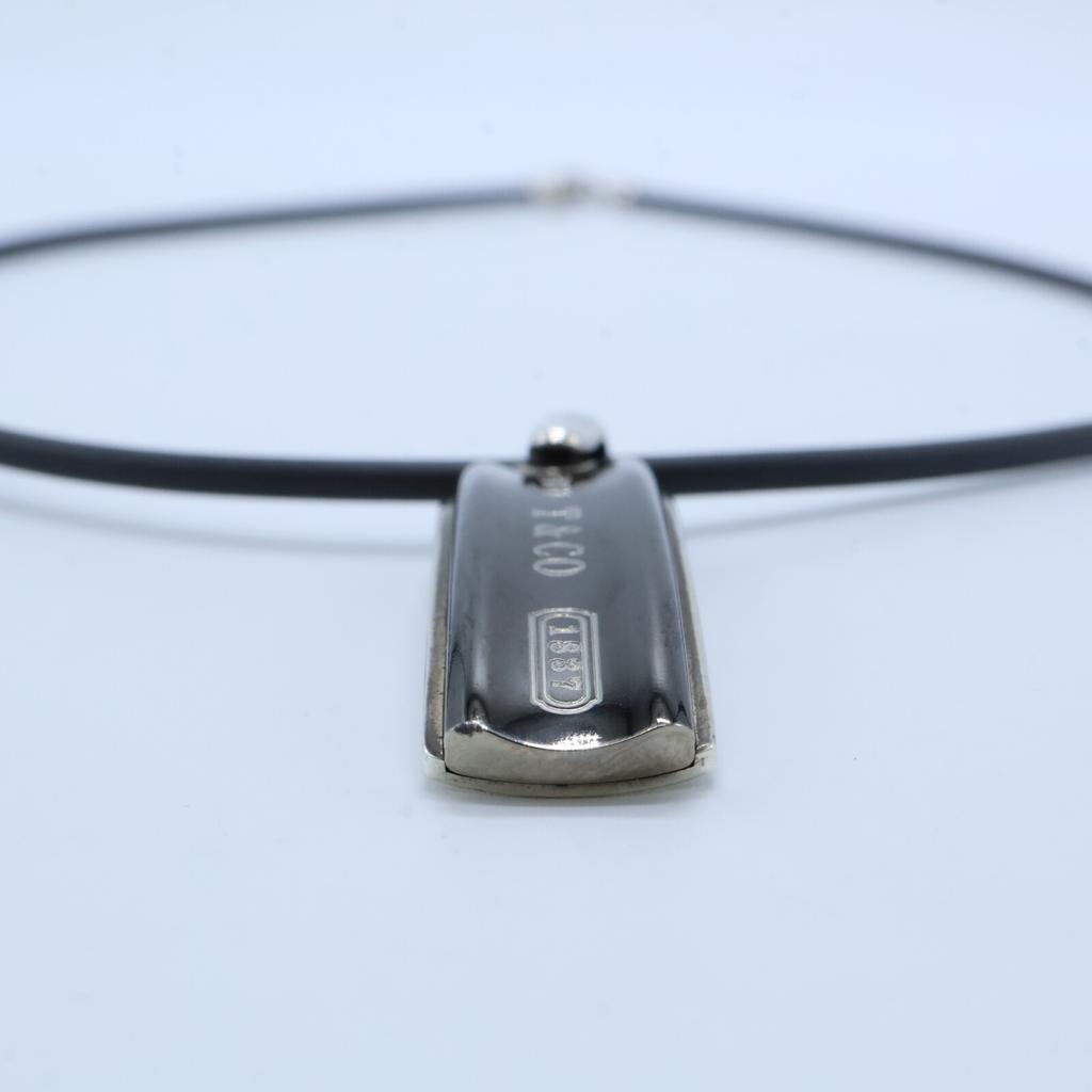 TIFFANY&Co. SV925 Narrow Barcode Necklace Silver / BlackUsed