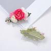 Atemberaubender Braut-Hochzeits-Haarkamm mit Blumen-Blätter-Dekor, Haarspange, handgefertigte Kopfbedeckung, Haarschmuck für Mädchen