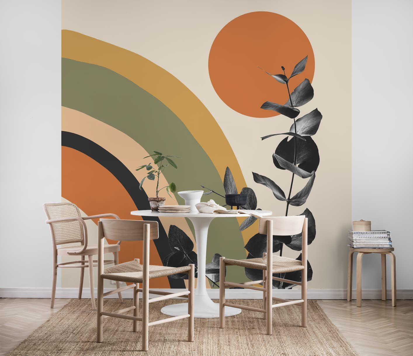 Гобелен с круглым узором и принтом в современном стиле — фото 17