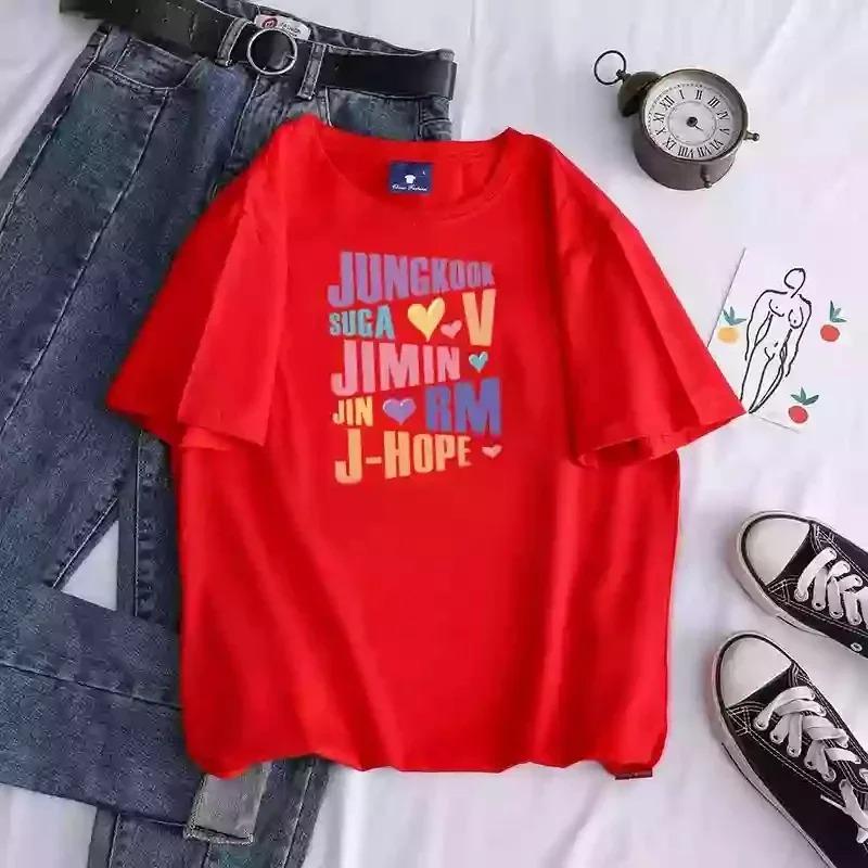 BTS Members Name Collage Graphic Print Oversized K-Pop Fan Merch Streetwear T-Shirt