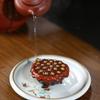 Chinese Yixing Purple Clay Tea Pet Decoration Handmade Sculpture Goldfish Lotus Model Ornaments Tea Figurine Home Tea Set Decor