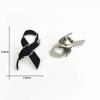 Black Ribbon Memorial Brooch Clothing Lapel Pin Alloy Black Mourning Suit Badge Fashion Accessories Party Jewelry Gift