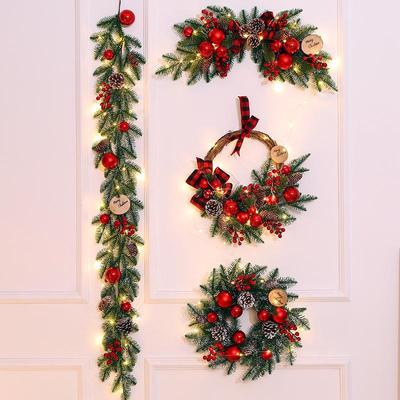 Flickering Christmas Tree & Antler Wreath for Door & Window Display