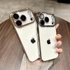 Glitter Transparent Plating Hard PC Case For iPhone 17 Air 16 15 14 13 12 11 Pro Max Plus Camera Protector Shining Back Cover