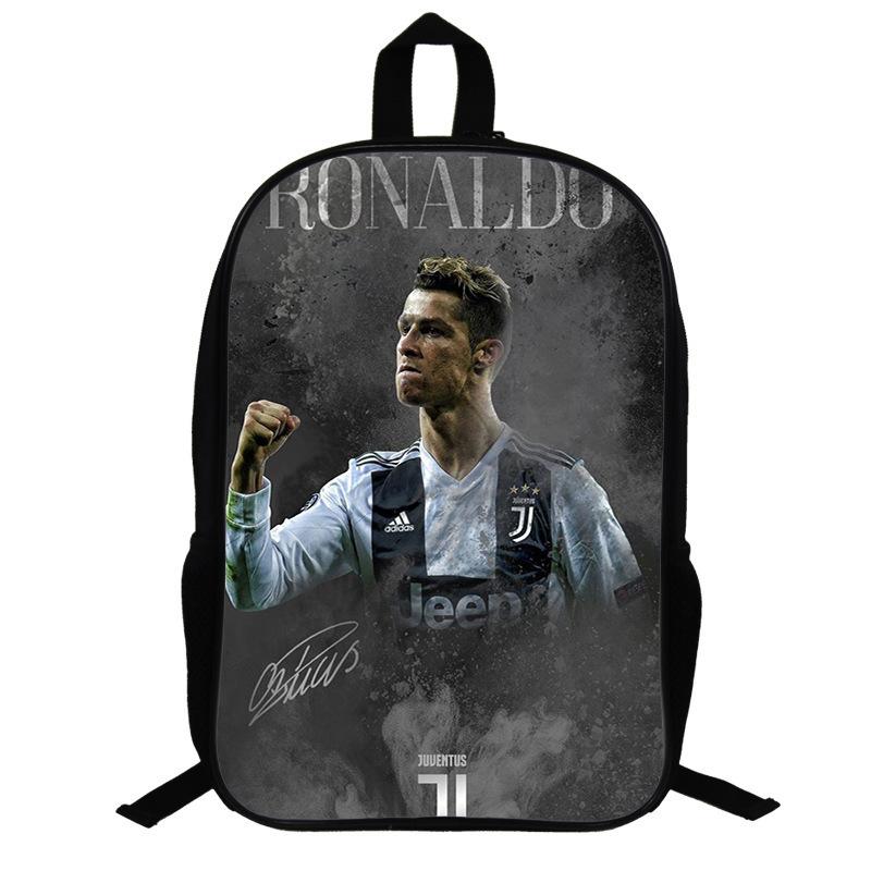 Zaino a Tema Ronaldo per Fan di Calcio Zaino per Studenti Scolastici Zaino per Bambini da 17 Pollici