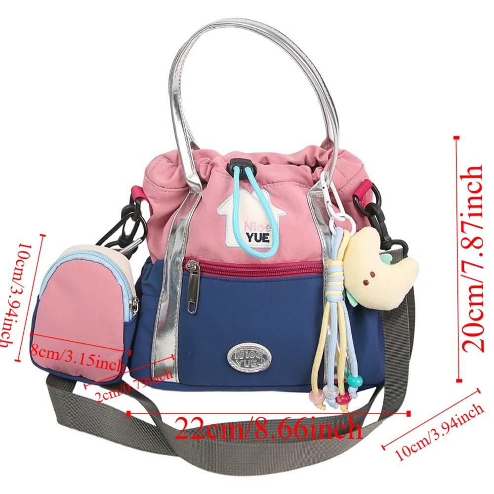 Portable Mountaineering Crossbody Bag Embroidery Drawstring Bucket Cloth Bag  Couple