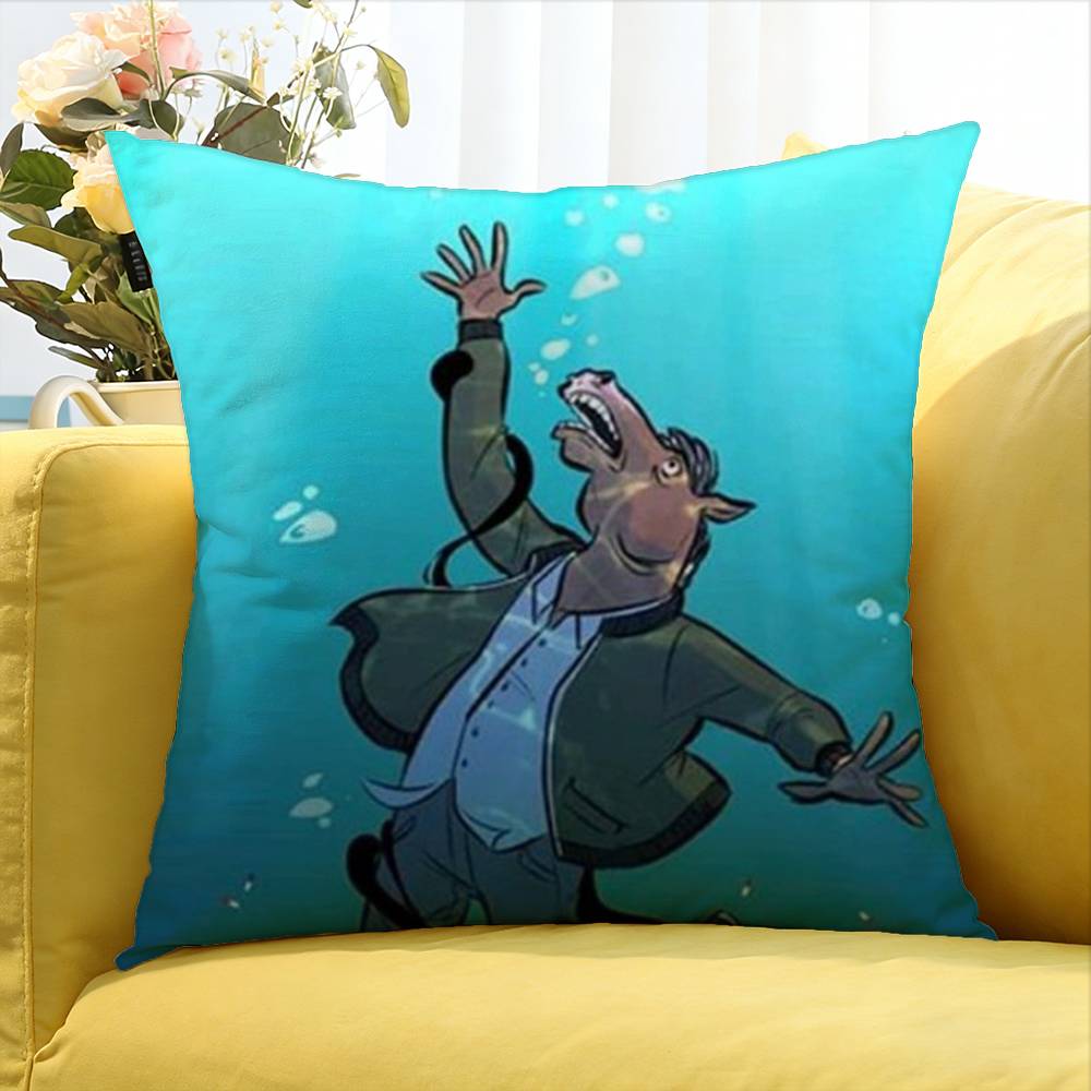 BBoJack HHorseman World Various Sizes Square Pillow Case For Car Home Bedchamber Decor