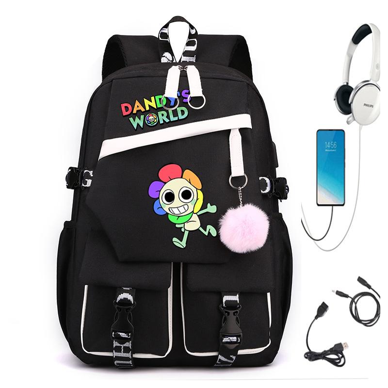 Personalized Printed USB Backpack, Large Capacity Korean Version of Trendy Primary and Secondary School Schoolbag