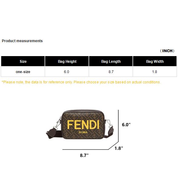Fendi Monogram Logo FF Pattern Leather And Polyester Shoulder Crossbody Bag Men Bags Brown 7M0286-AJJ4-F1HR8