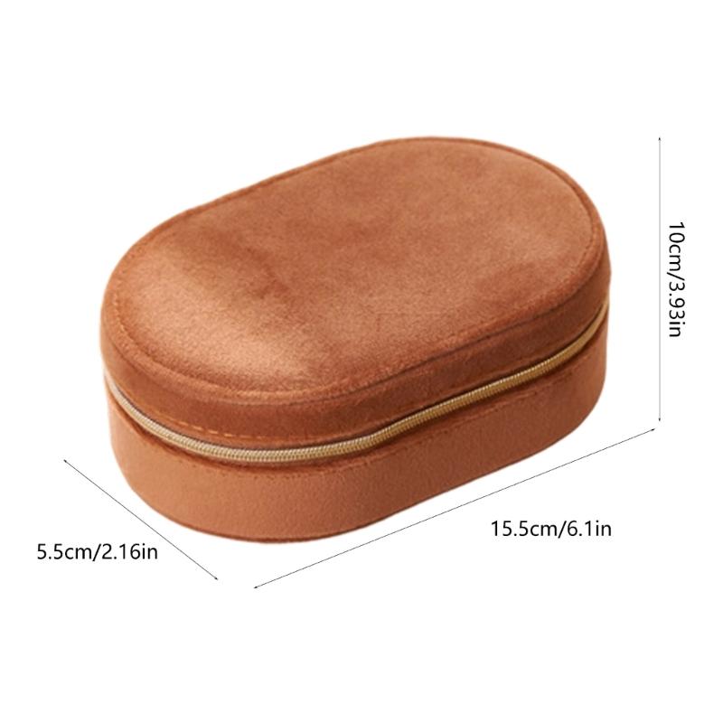 Soft Flannel Jewelry Case With Compartments Portable Designs For Home Travel Use
