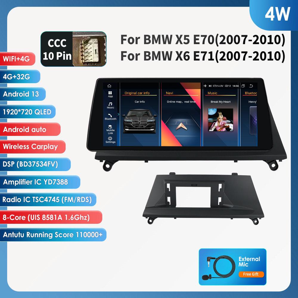 OSSURET 10,25 Zoll Carplay Android 13 Autoradio für BMW X5 E70 X6 E71 CCC CIC Auto intelligente Systeme Radio GPS Navi Stereo DSP Bluetooth SWC Head Unit